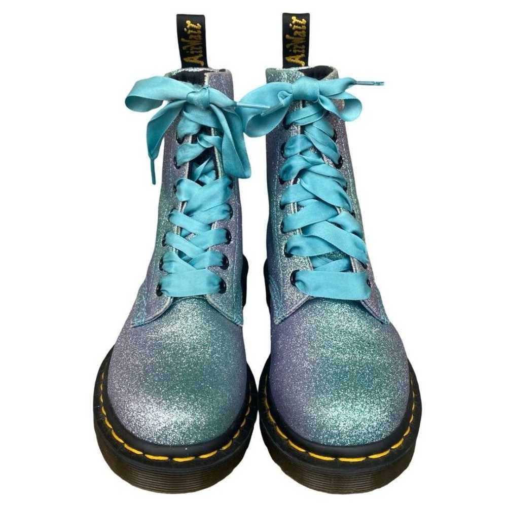 Dr. Martens 1460 Pascal Glitter Boots Blue Size 5… - image 2