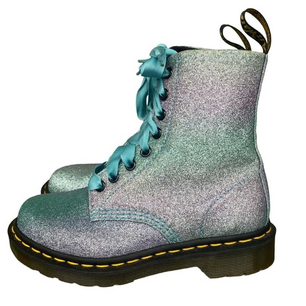 Dr. Martens 1460 Pascal Glitter Boots Blue Size 5… - image 3