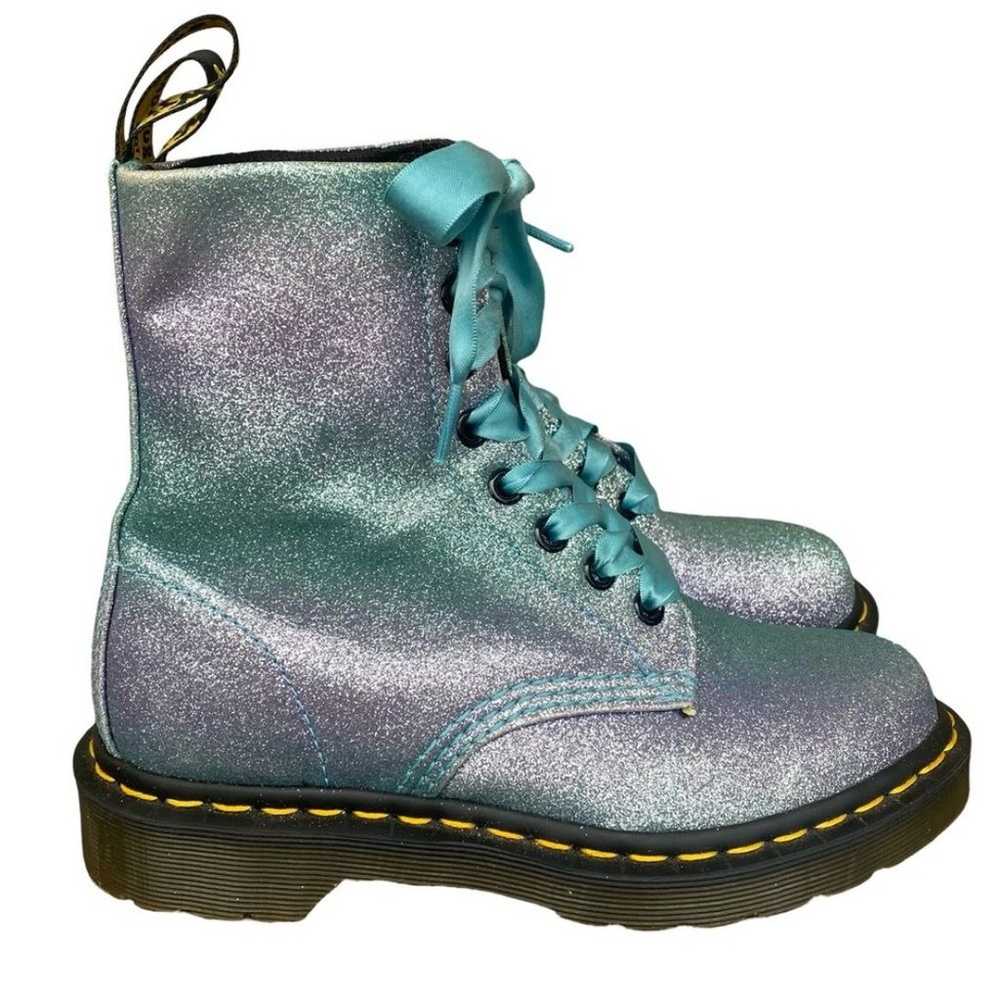 Dr. Martens 1460 Pascal Glitter Boots Blue Size 5… - image 5