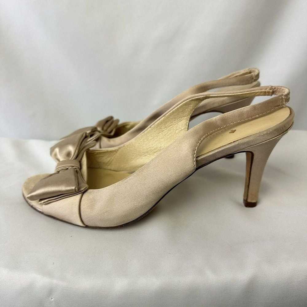 Vintage KATE SPADE NEW YORK Gold Satin Slingback … - image 4