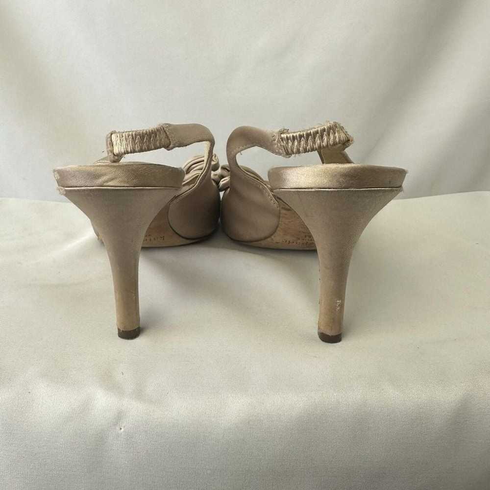 Vintage KATE SPADE NEW YORK Gold Satin Slingback … - image 5