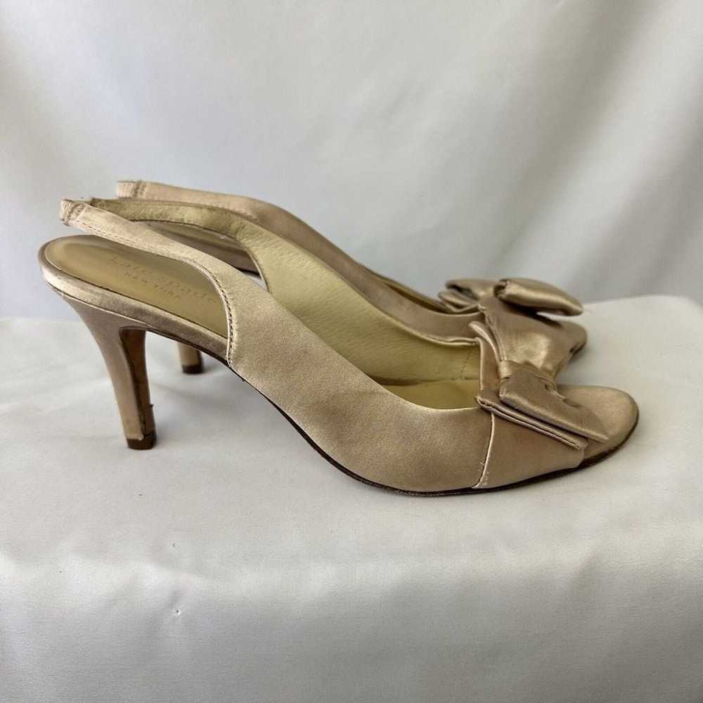 Vintage KATE SPADE NEW YORK Gold Satin Slingback … - image 6