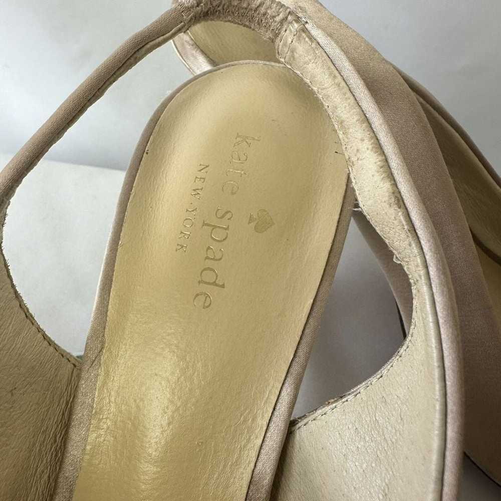 Vintage KATE SPADE NEW YORK Gold Satin Slingback … - image 7