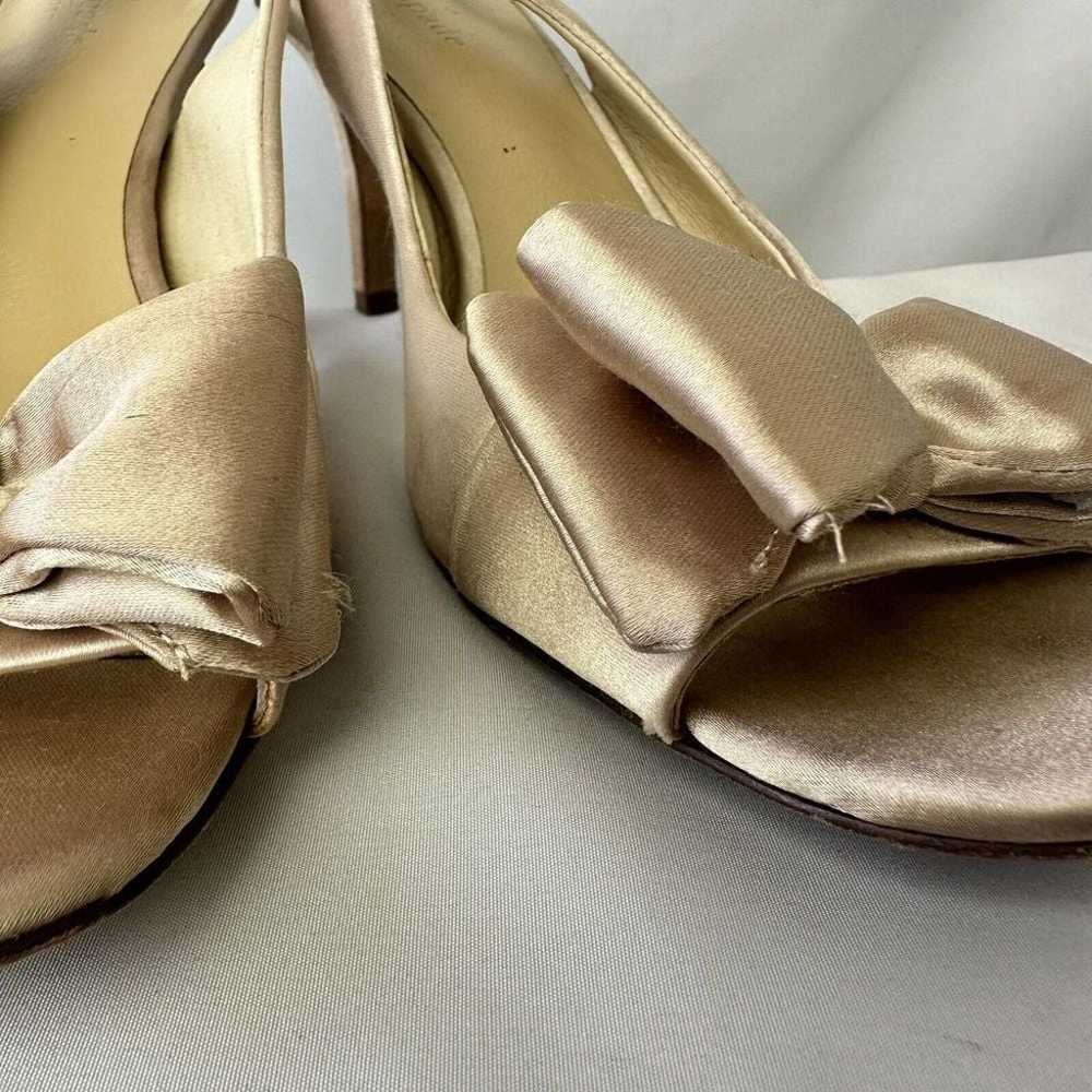 Vintage KATE SPADE NEW YORK Gold Satin Slingback … - image 8