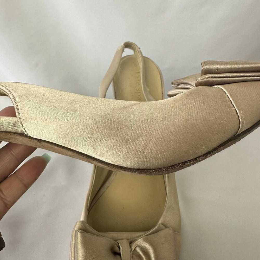 Vintage KATE SPADE NEW YORK Gold Satin Slingback … - image 9