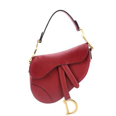 Christian Dior Saddle Handbag Leather Mini