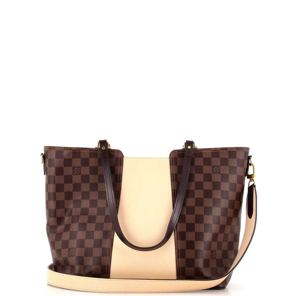 Louis Vuitton Jersey Handbag Damier with Leather - image 3