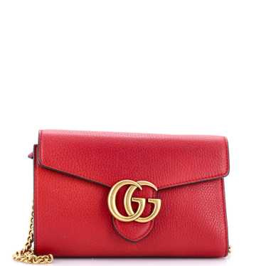 GUCCI GG Marmont Chain Wallet Leather Mini