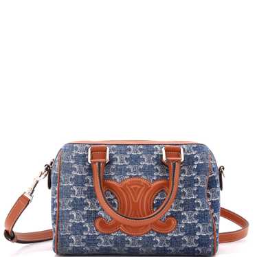 CELINE Cuir Triomphe Boston Bag Triomphe Denim wi… - image 1