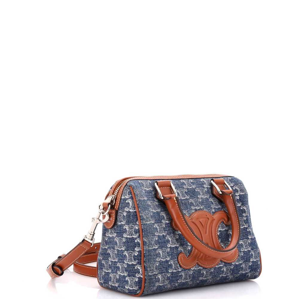 CELINE Cuir Triomphe Boston Bag Triomphe Denim wi… - image 2