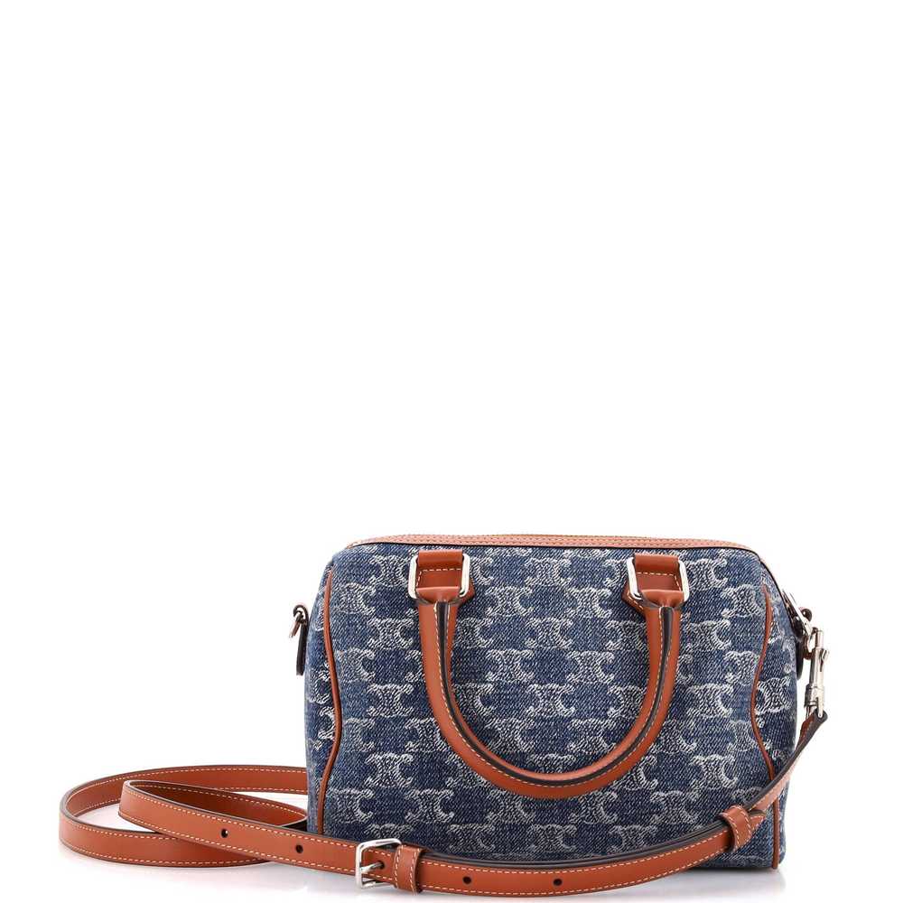 CELINE Cuir Triomphe Boston Bag Triomphe Denim wi… - image 3