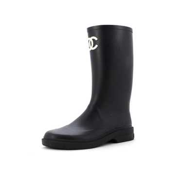 CHANEL Caoutchouk CC High Rain Boots Rubber