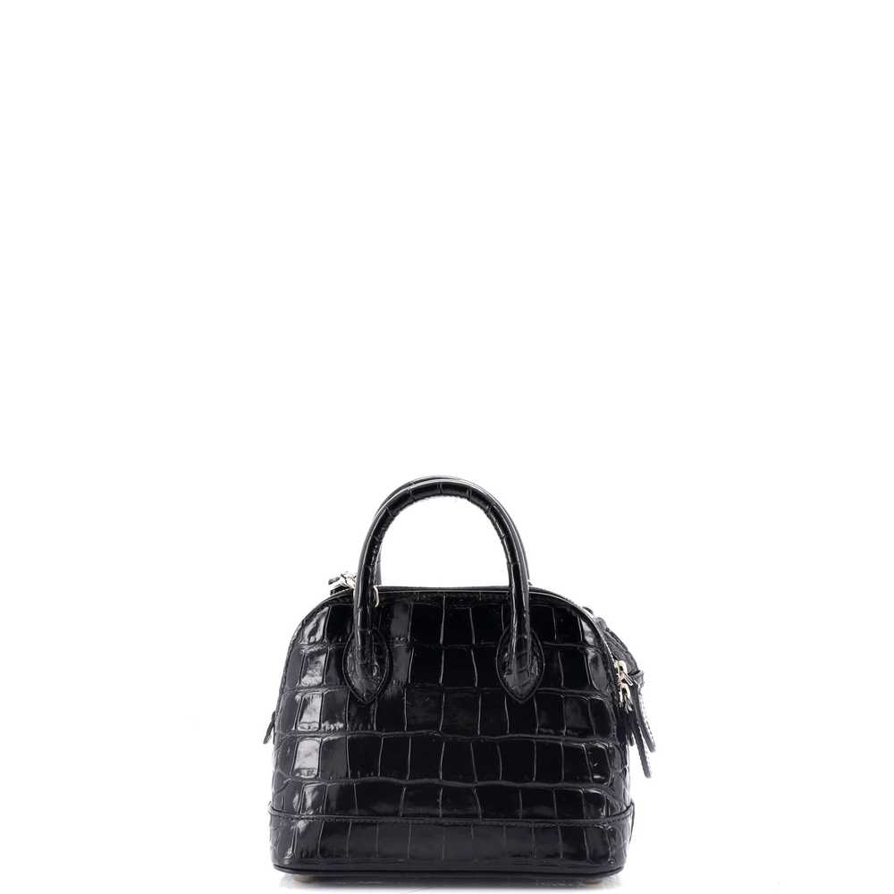 Balenciaga Logo Ville Bag Crocodile Embossed Leat… - image 3