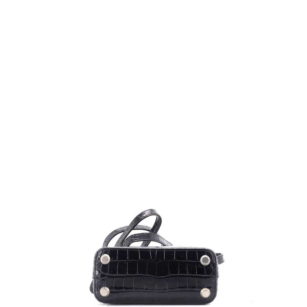 Balenciaga Logo Ville Bag Crocodile Embossed Leat… - image 4