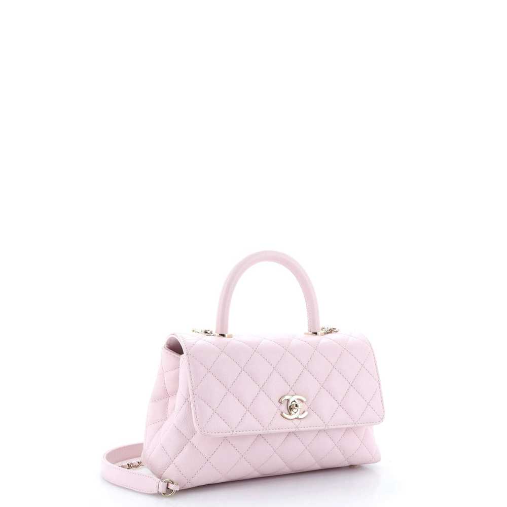 CHANEL Coco Top Handle Bag Quilted Caviar Mini - image 2