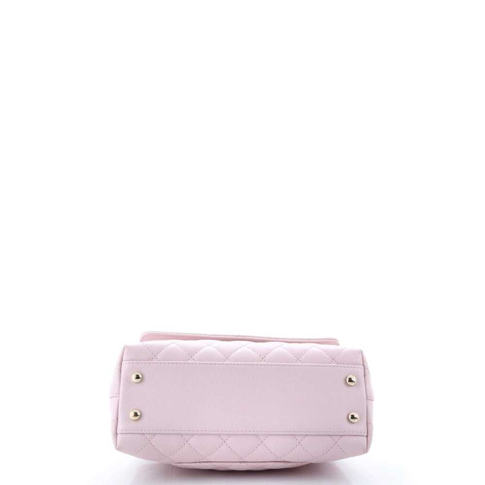 CHANEL Coco Top Handle Bag Quilted Caviar Mini - image 4