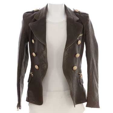 Balmain Women's Double Breasted Blazer Leather