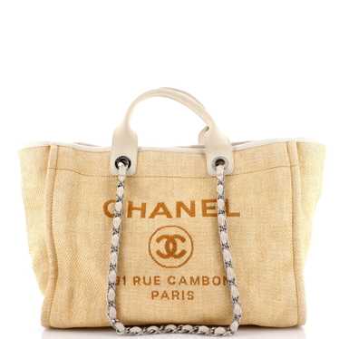 CHANEL Deauville Tote Raffia Medium