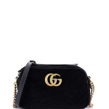 GUCCI GG Marmont Shoulder Bag Matelasse Velvet Sma