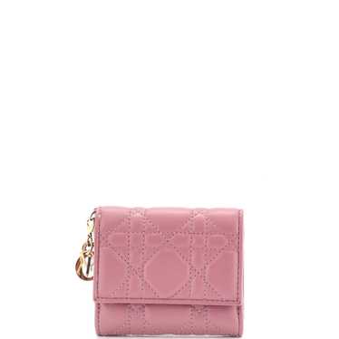 Christian Dior Lady Dior Lotus Wallet Cannage Quil