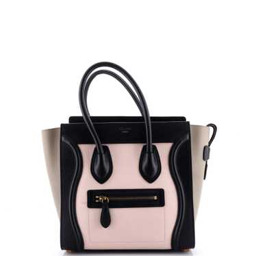 CELINE Tricolor Luggage Bag Leather Micro