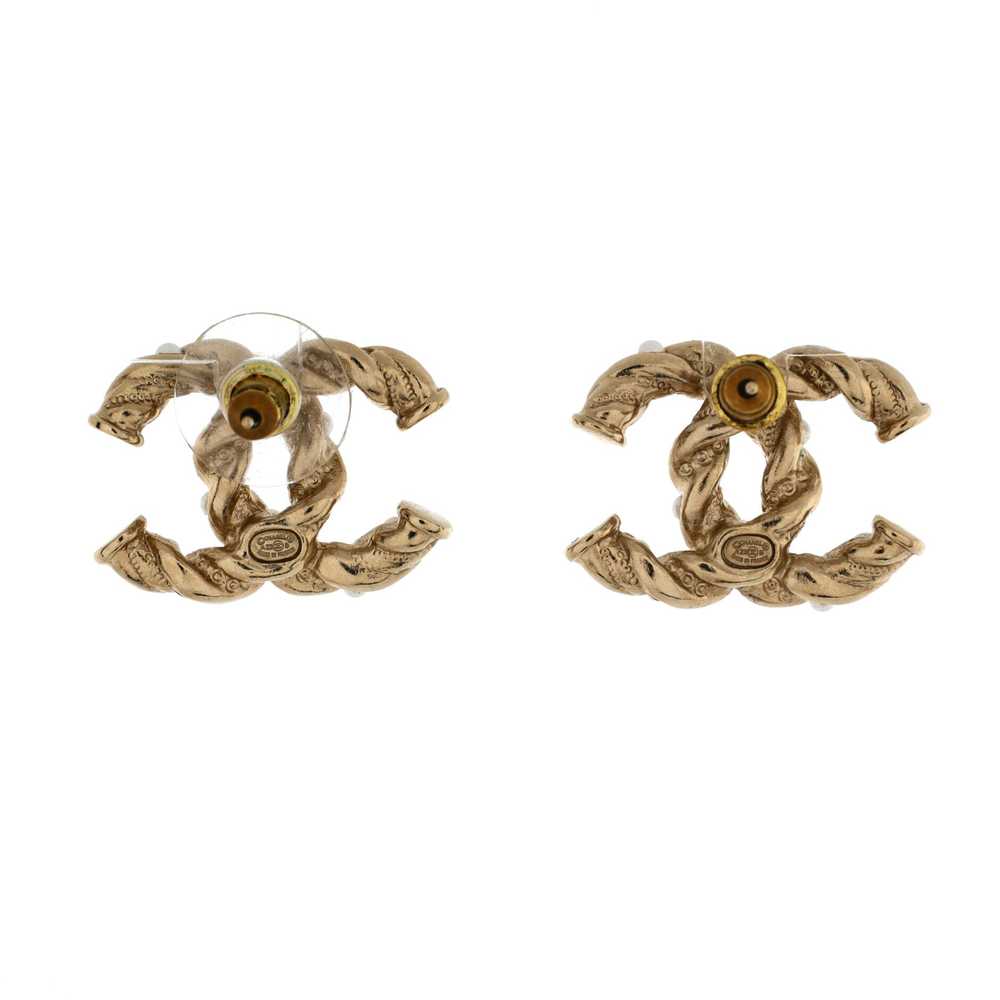 CHANEL Twisted CC Stud Earrings - image 2