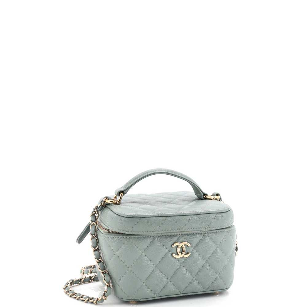 CHANEL CC Top Handle Vanity Case with Chain Quilt… - image 2