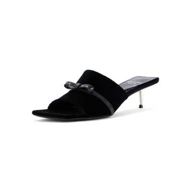 GUCCI Women's Bow Slide Heeled Sandals GG Velvet