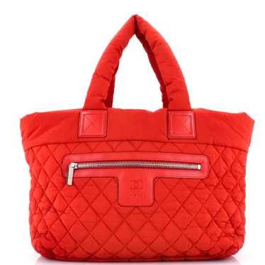 CHANEL Coco Cocoon Zipped Tote Quilted Nylon Large - image 1