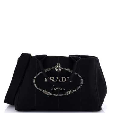 PRADA Canapa Convertible Tote Canvas Medium