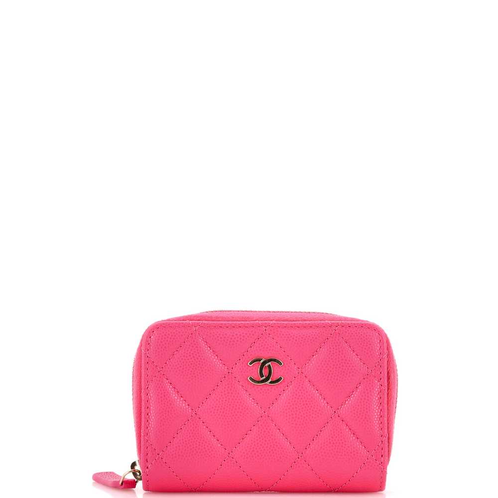 CHANEL CC Zip Coin Purse Quilted Caviar Small - image 1