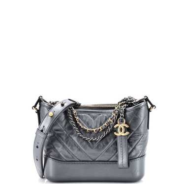 CHANEL Gabrielle Hobo Chevron Aged Calfskin Small