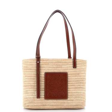 LOEWE Square Basket Tote Woven Raffia Small