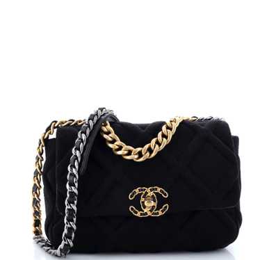 CHANEL 19 Flap Bag Quilted Jersey Medium