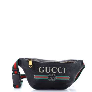 GUCCI Logo Belt Bag Printed Leather Small