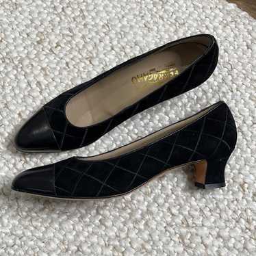 Salvatore Ferragamo Quilted Leather & Suede Pumps