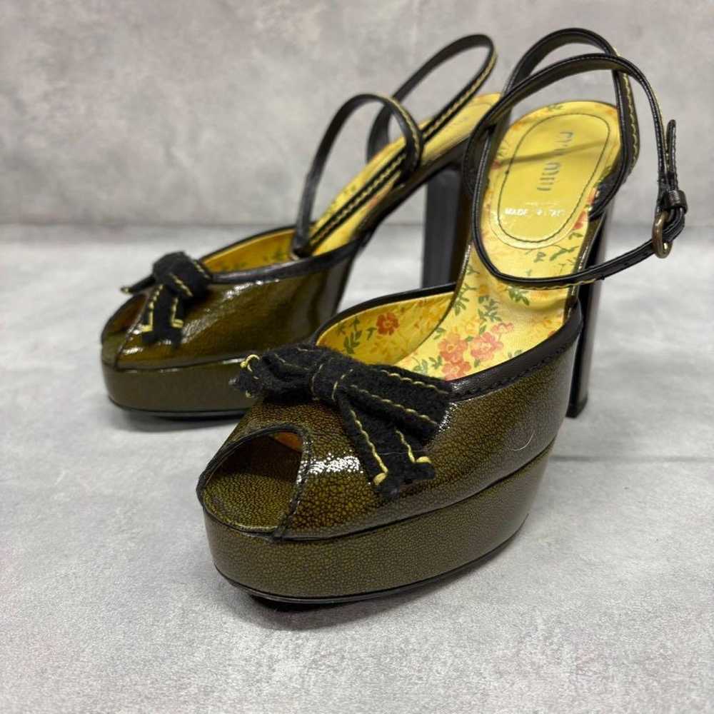 miumiu chunky heel ribbon pumps size 37.5 - image 4