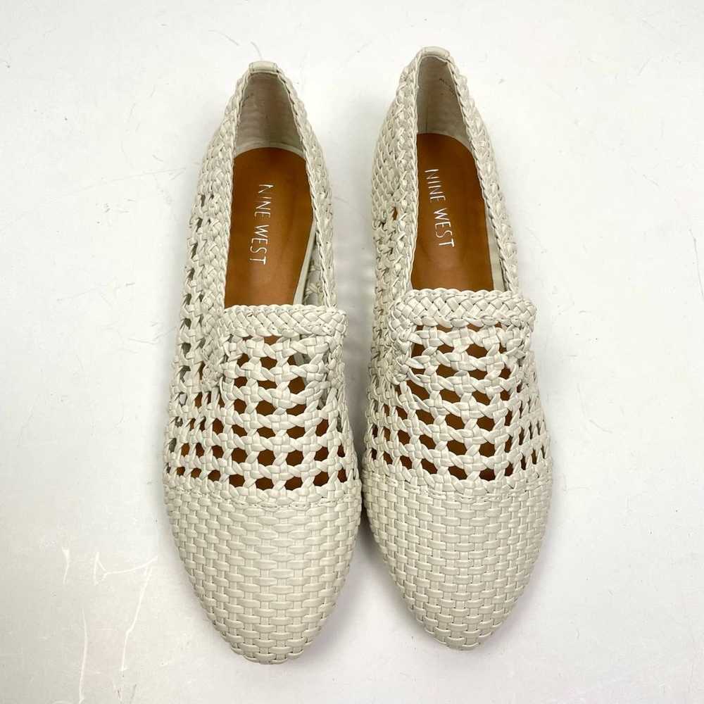 Nine West Hollie Loafers NWOB White Woven Faux Le… - image 2