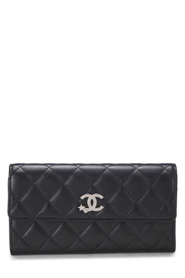 Black Lambskin Long Wallet Send in SMS Send in Ema