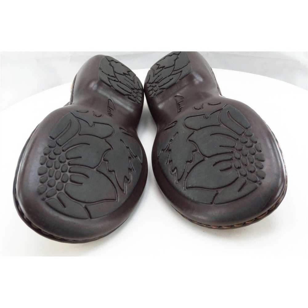 Clarks Sz 6 M Brown Slide Leather Women Sandals - image 7