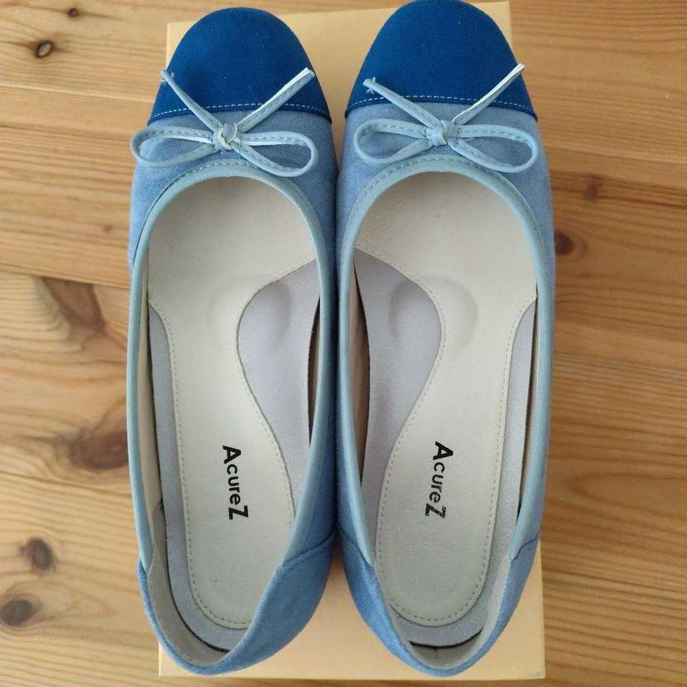 AcureZ Ribbon-Embellished Flat Shoes Blue 23 cm E… - image 3