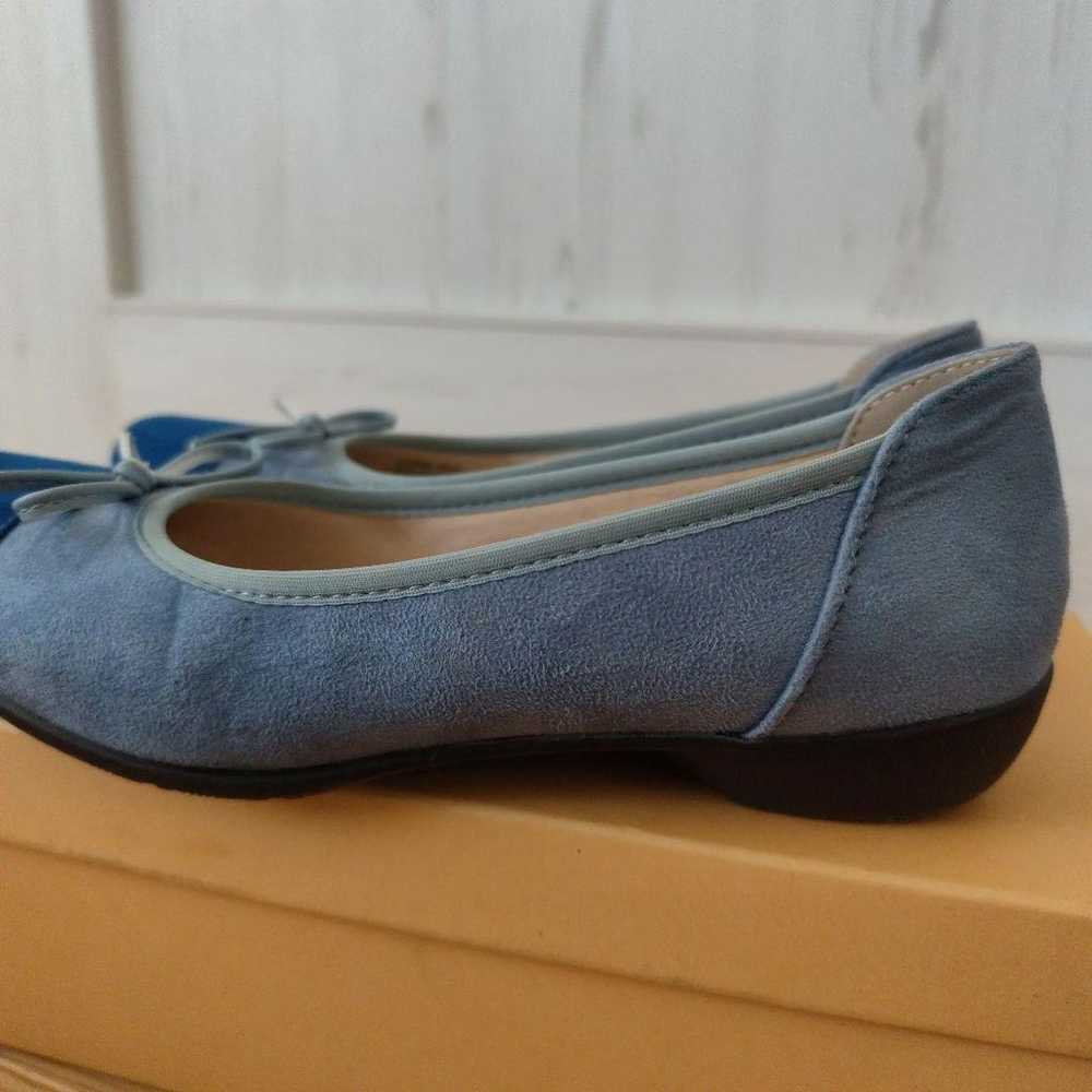 AcureZ Ribbon-Embellished Flat Shoes Blue 23 cm E… - image 8