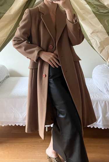 Vintage Camel Wool Collared Trench Coat