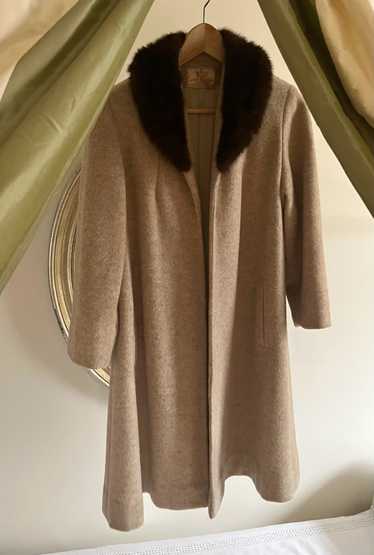 Vintage Angora Collared Wool Coat