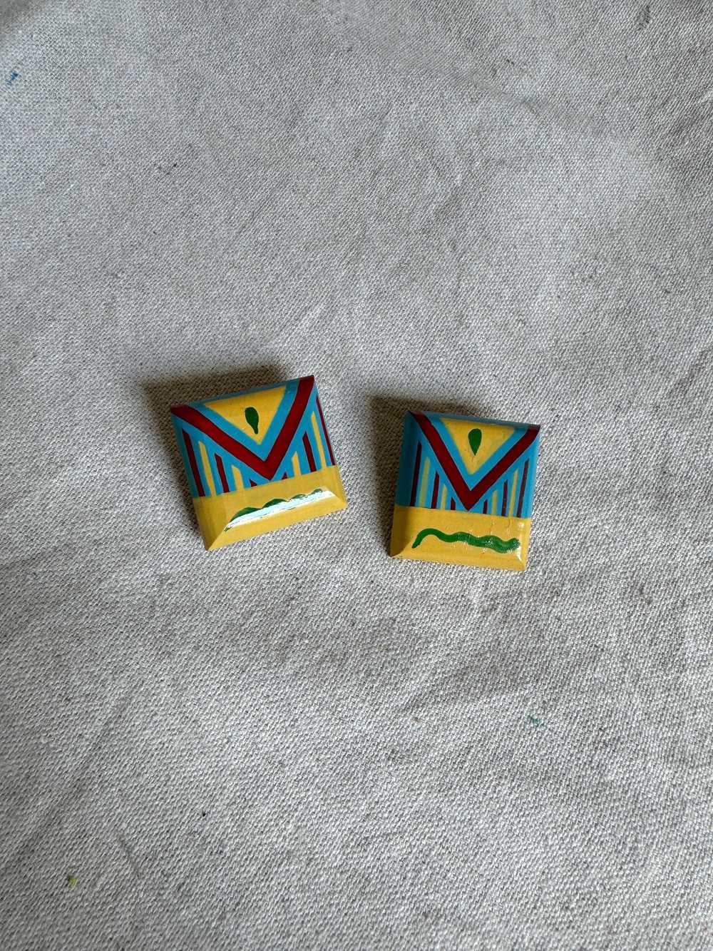 vintage southwestern statement earrings / 80s wes… - image 2