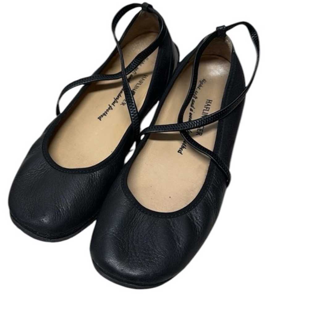 Haflinger black ballet flats elastic top size 38 - image 1