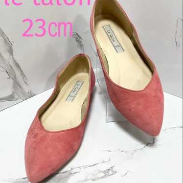 Lutalon♡ 23 cm Pink Suede Pointed Toe Flat Shoes - image 1