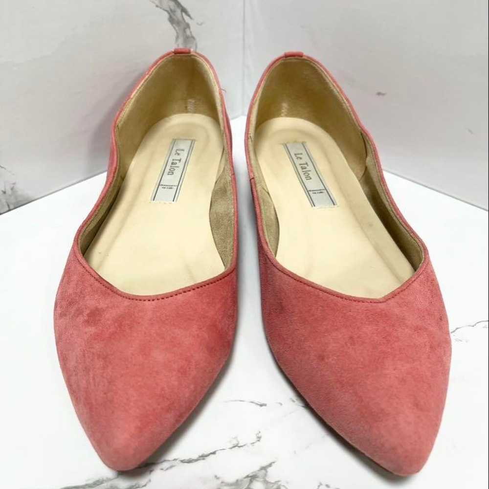 Lutalon♡ 23 cm Pink Suede Pointed Toe Flat Shoes - image 2