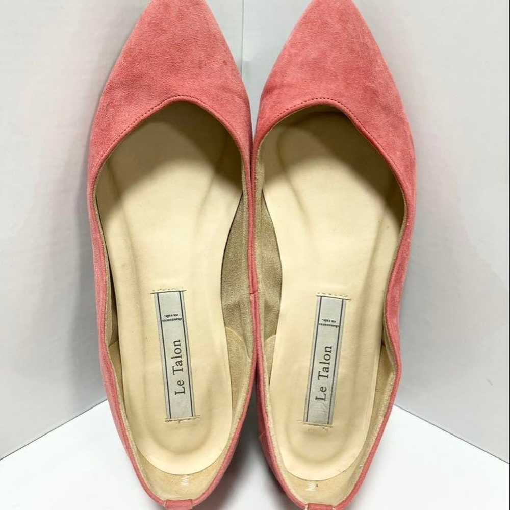 Lutalon♡ 23 cm Pink Suede Pointed Toe Flat Shoes - image 6