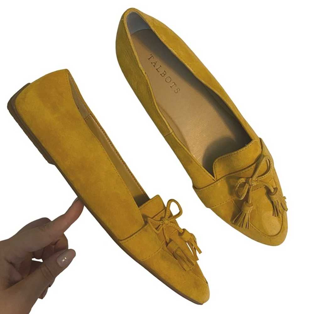 Talbots Leather Mustard Yellow Tassel Loafers Fal… - image 1